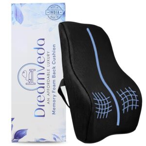 Full Lumbar Support Memory Foam Backrest Cushion for Chair & Car Seat